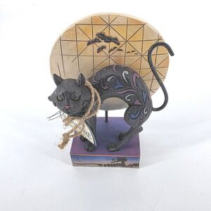 Jim Shore Heartwood Creek Bad Luck Black Cat Moon Figurine 4011059 Spooky